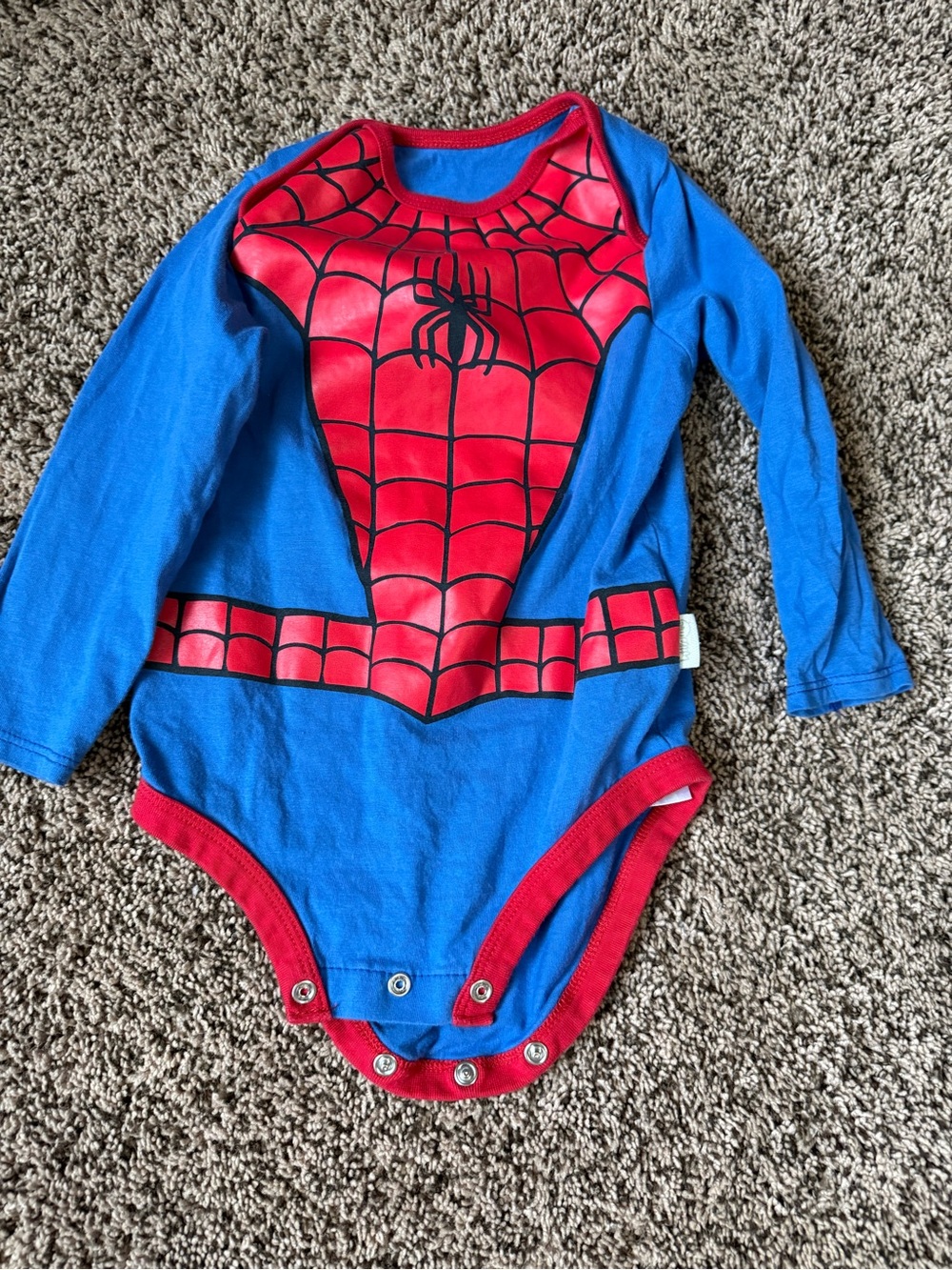 Marvel Red & Blue Spider-Print Kids One-Piece Bodysuit size 12-18 months